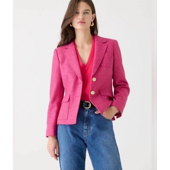 J.Crew Plus Moon Luxury Fabric Wool Blend Tailored Blazer Gold Buttons 24 - Picture 1 of 10